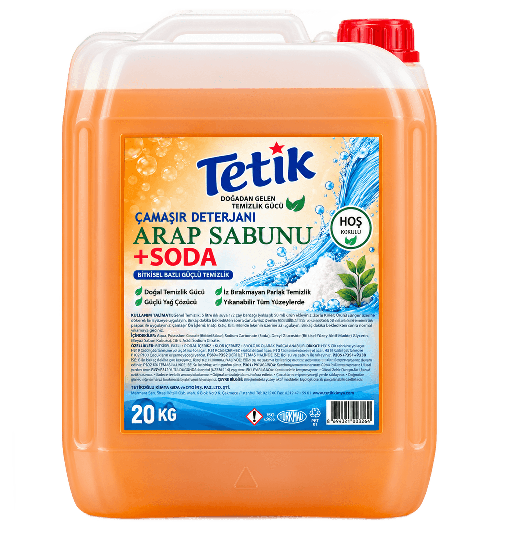TETİK Potash Soap + Soda Laundry Detergent 20 kg — Orange