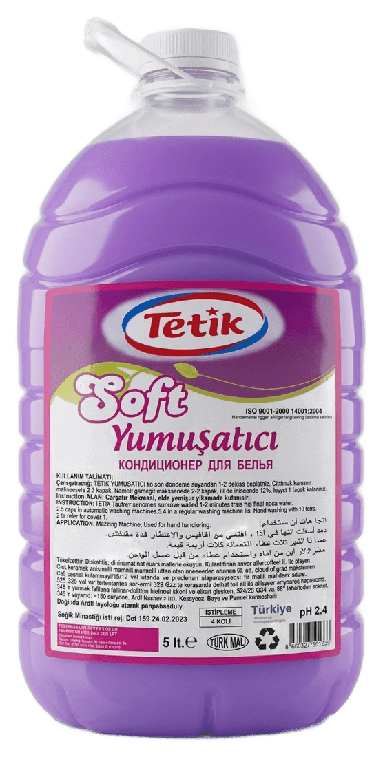 TETİK نرم‌کننده لباس Soft (بسته‌بندی PET) 5 کیلوگرم — بنفش
